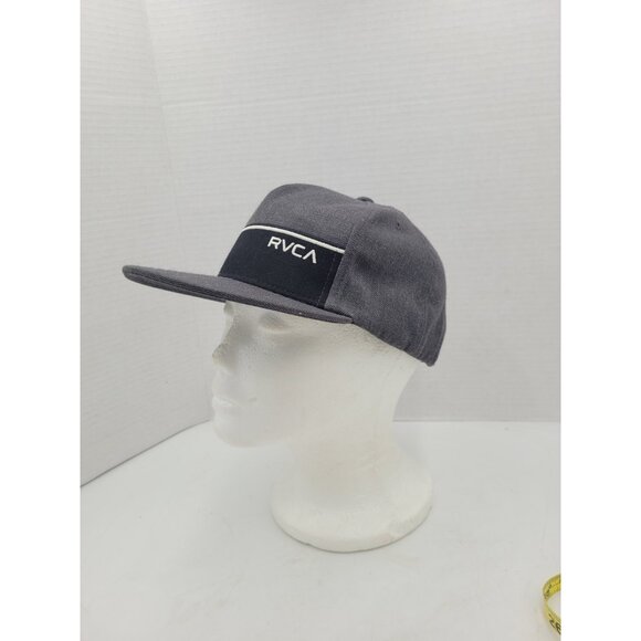 RVCA Hat Cap Strapback Mens Adjustable Gray Charcoal Logo Spell Out One Size - Picture 4 of 9